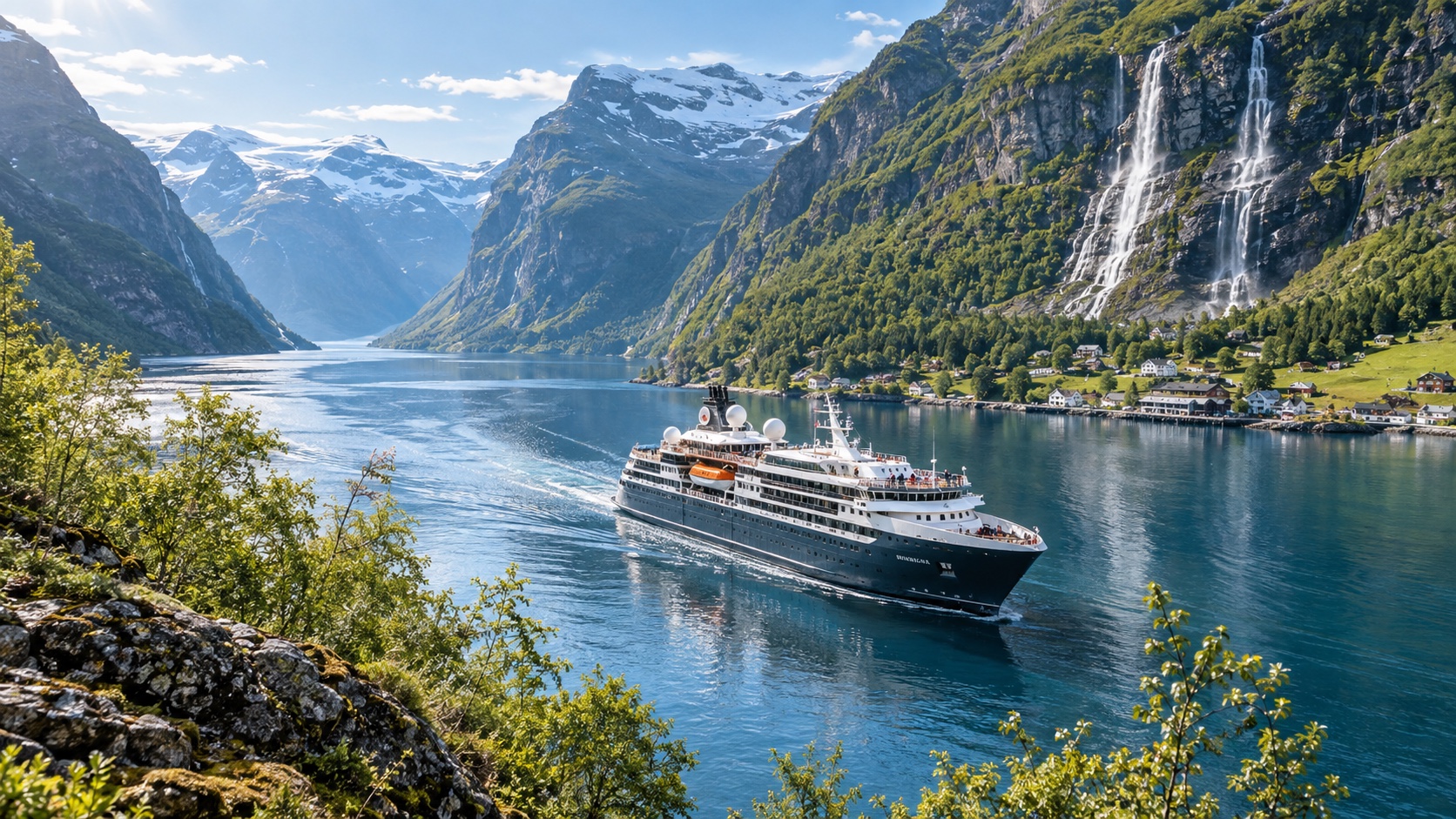 Navires dans une baie aux eaux turquoise